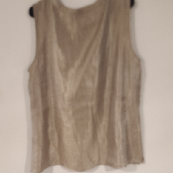 KASPER Shimmering Gold Sleeveless Blouse - Picture 4 of 5